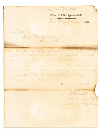 (GENERALS AND ADMIRALS--UNION.) Group of 28 items, each Signed by a Civil War general or admiral, mostly brevet generals.